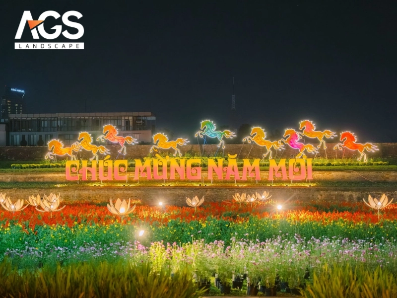 Hệ thống đèn thông minh và ánh sáng động về đêm (Nguồn: AGS Landscape)