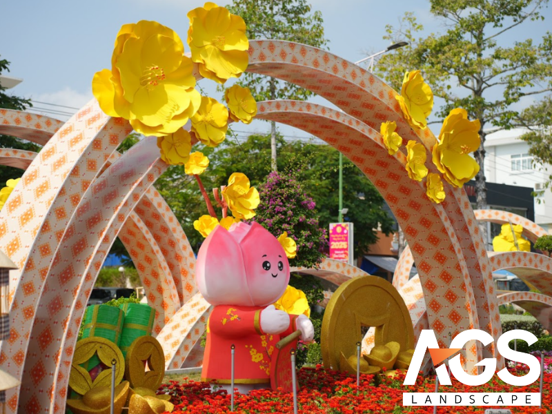 Những bông sen được thiết kế với nhiều kiểu dáng và màu sắc khác nhau (Nguồn: AGS Landscape)